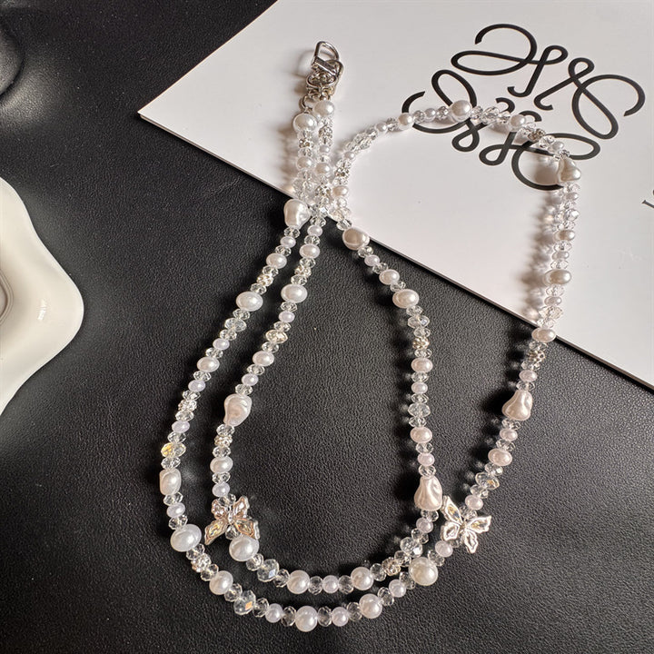 Elegant Pearl and Crystal Eyewear Chain Kalsten