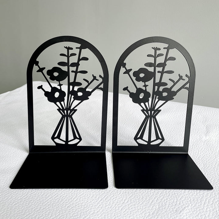 Elegant Floral Metal Bookends