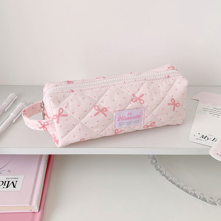 Quilted Pencil Case with Zipper