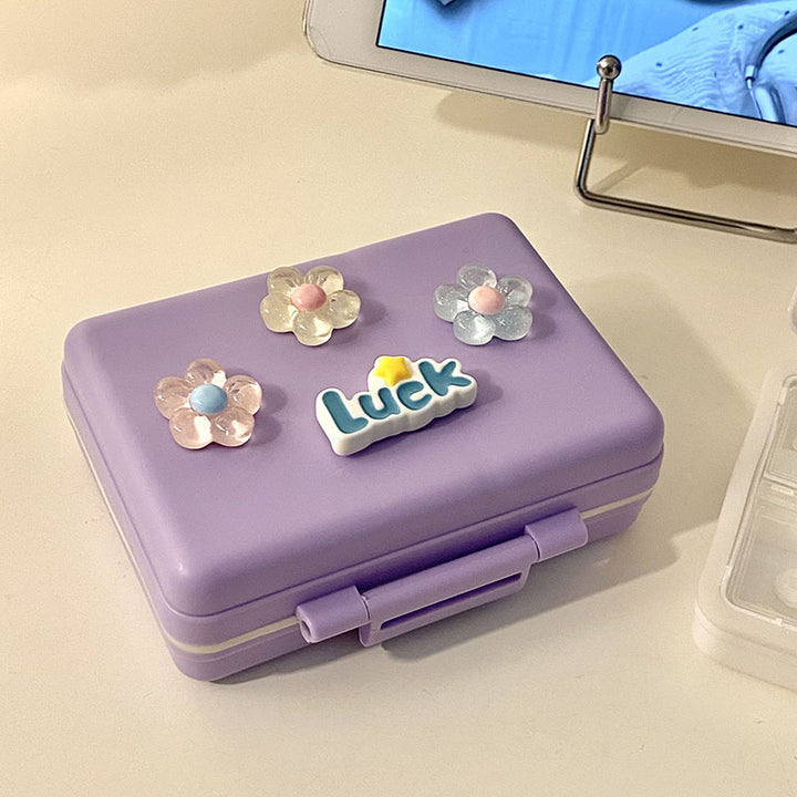 Practical storage box with colorful flower appliqués Kalsten