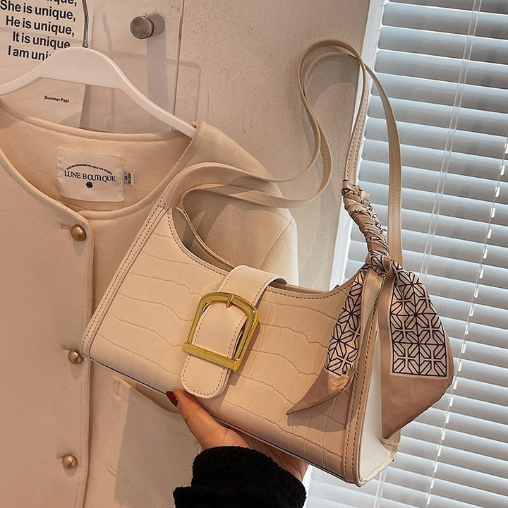 Crocodile-Embossed Mini Crossbody Handbag Kalsten