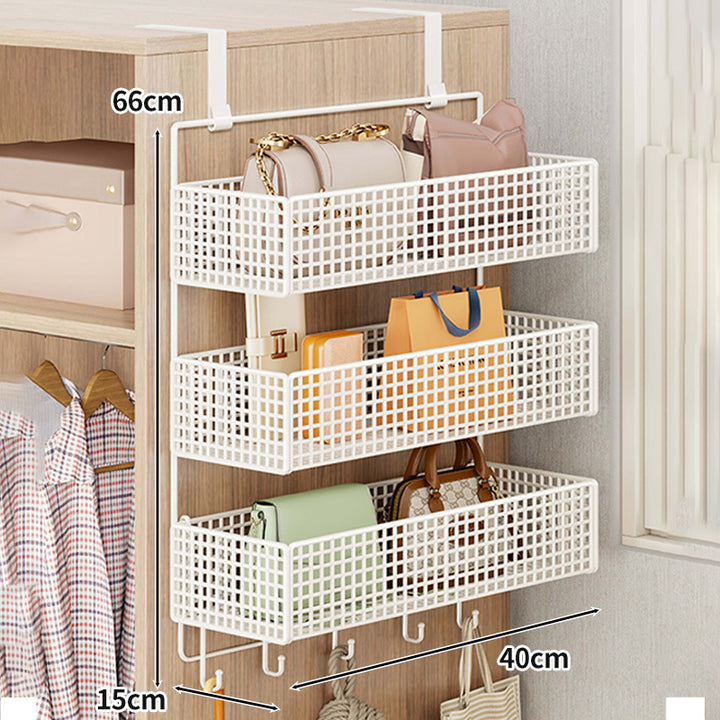 Overdoor Mesh Storage Organizer with Hooks