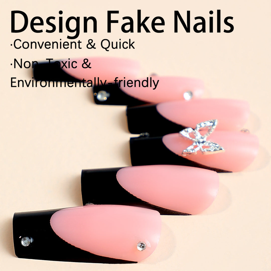 Acrylic nail set with elegant accents and glittering details Kalsten