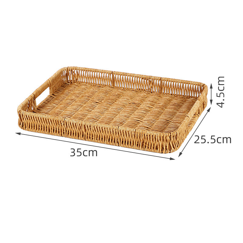 Round Artisan Woven Serving Tray Kalsten