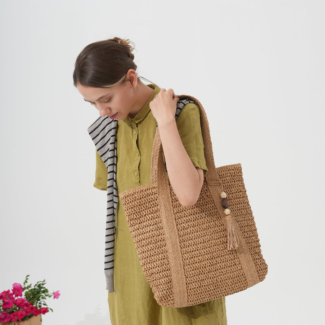 Spacious shopping bag with textured fabric pattern Kalsten