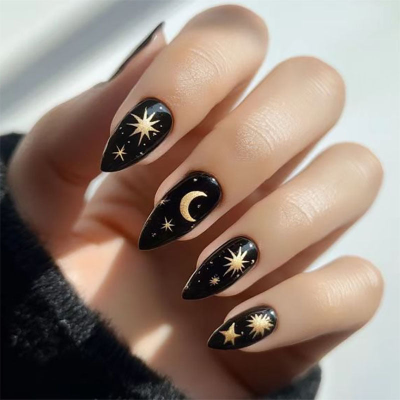 Celestial Themed Stiletto Press-On Nails