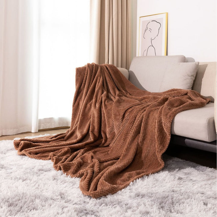 Luxurious Waffle Knit Throw Blanket