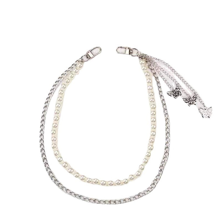 Fashionable belt with pearl and chain pendants Kalsten