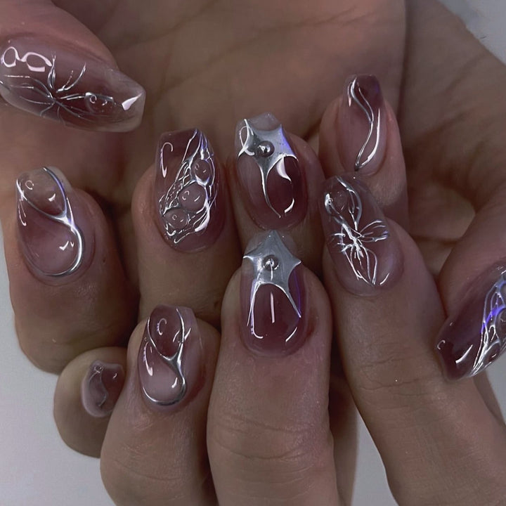 Artful Nail Extensions with Filigree Design Kalsten