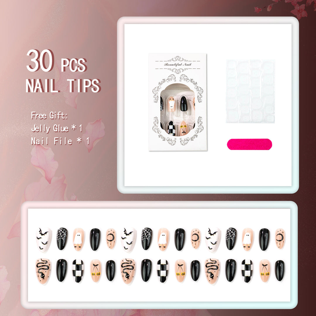 Halloween-Themed Press-On Nail Art Set 1790738307