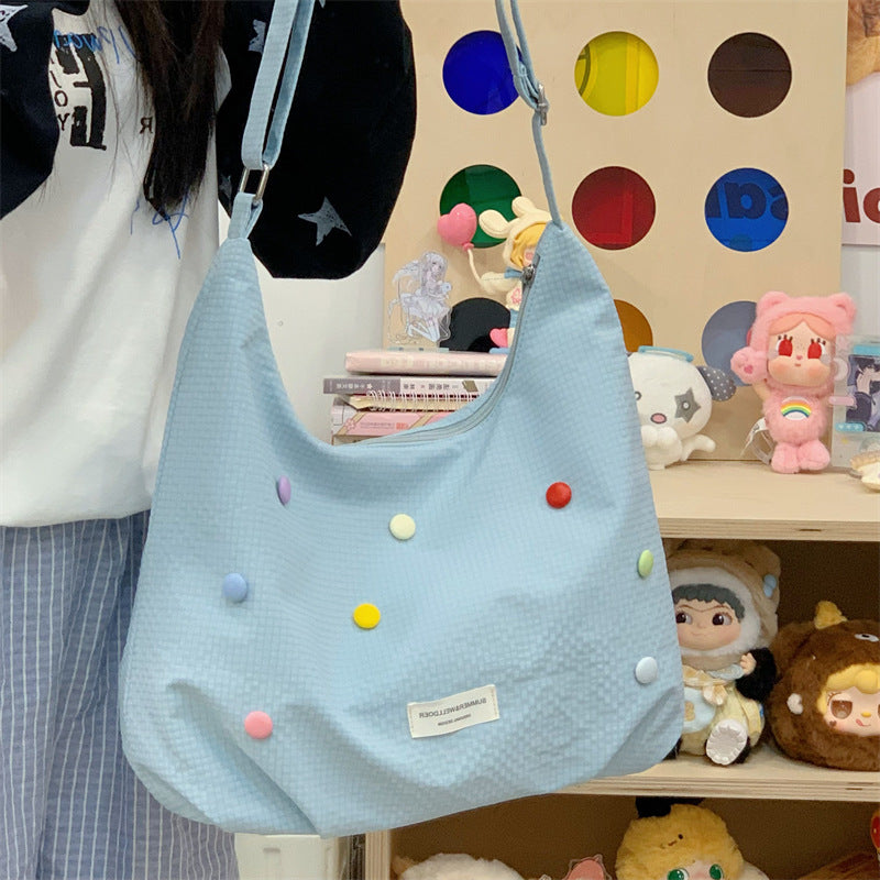 Casual Pop-Embellished Hobo Bag Kalsten