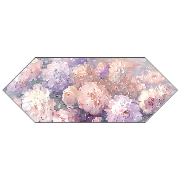 Floral Watercolor Jacquard Table Runner with Tassel Trim