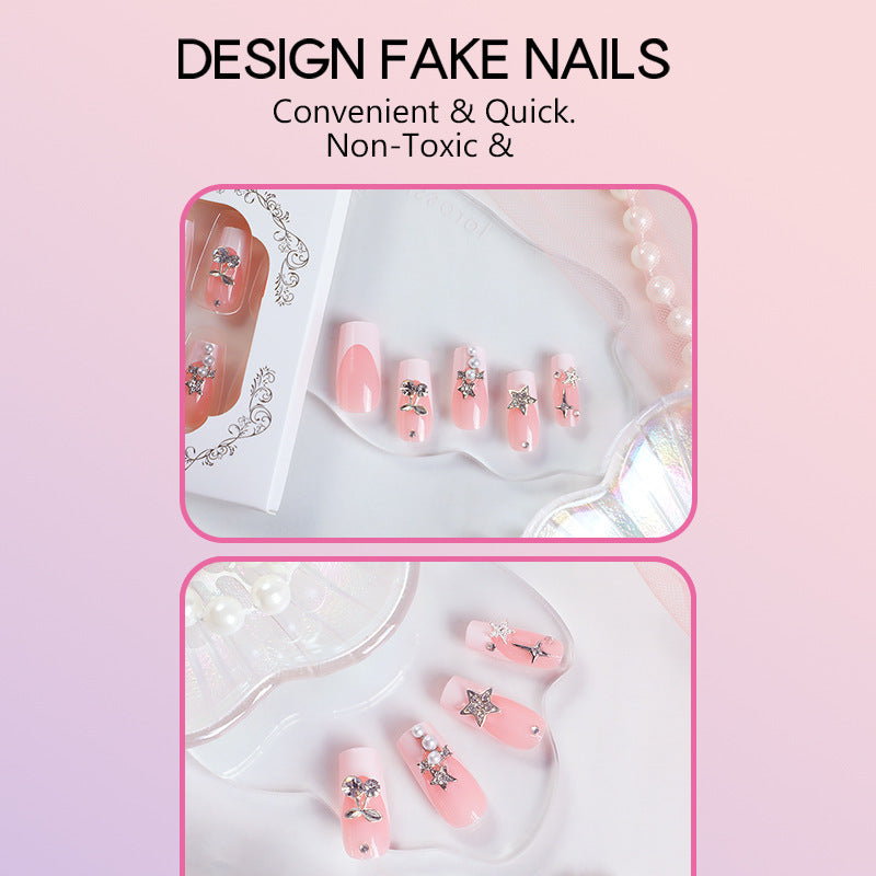 Nail art set with decorative flower and glitter motifs Kalsten