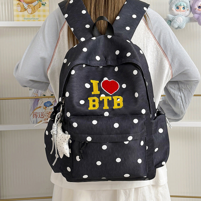 Stylish Polka Dot Graphic Backpack Kalsten