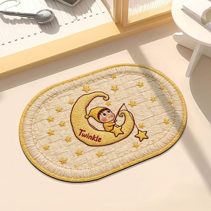 Whimsical Moon and Star Decorative Bath Mat
