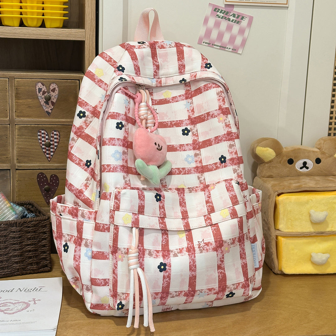 Stylish Checkerboard Print Backpack Kalsten