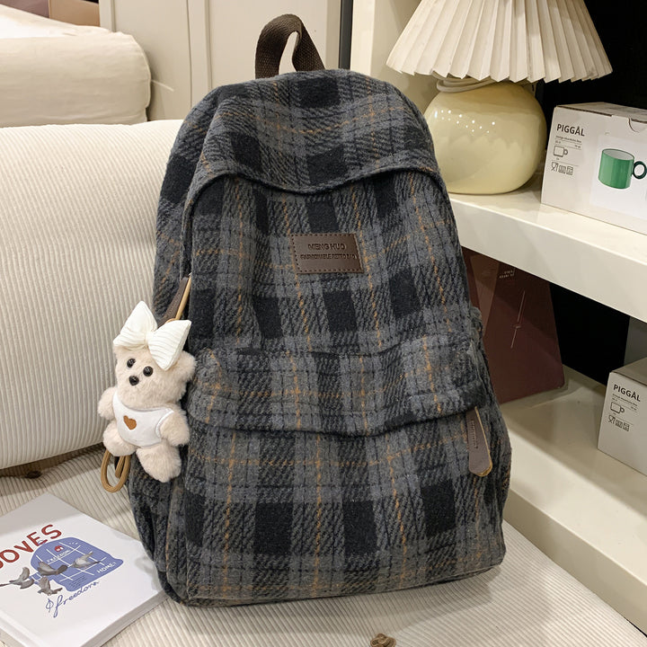 Cozy Plaid Backpack Kalsten
