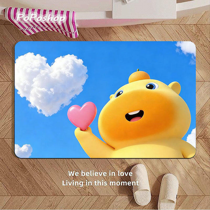 Playful Cartoon-Themed Bath Mat