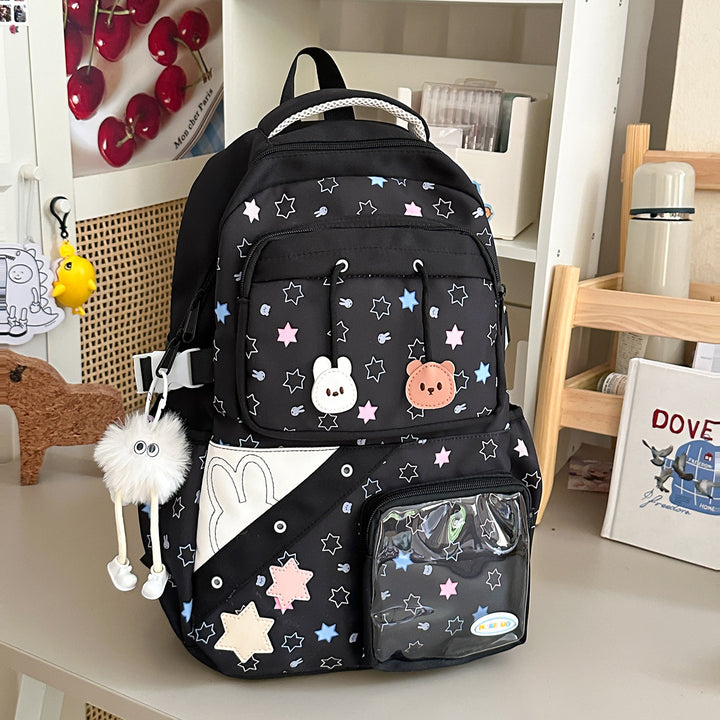 Playful Embroidered Star-Themed Backpack Kalsten