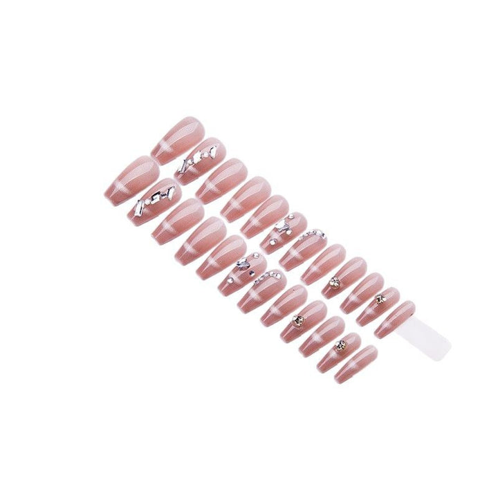 Elegant artificial nails with sparkling gold accents Kalsten