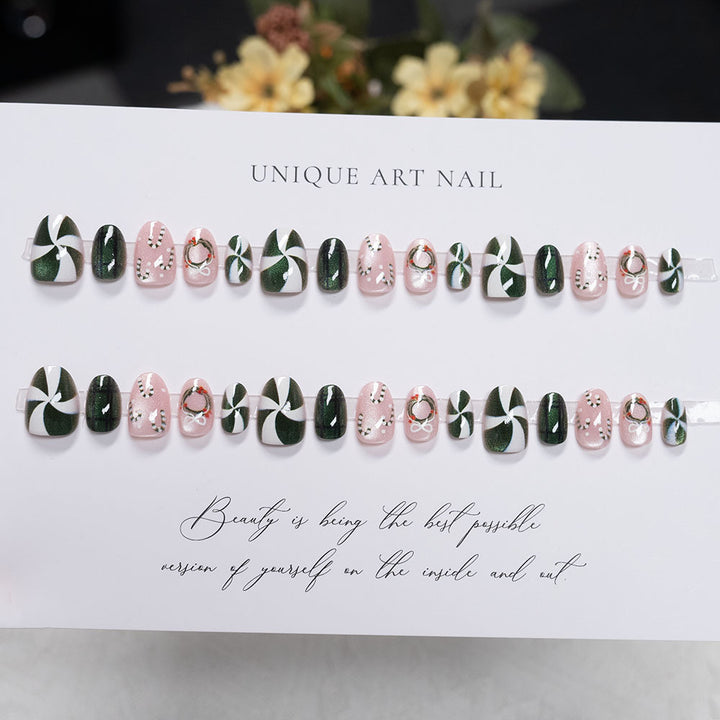 Festive Illustrated Press-On Nails