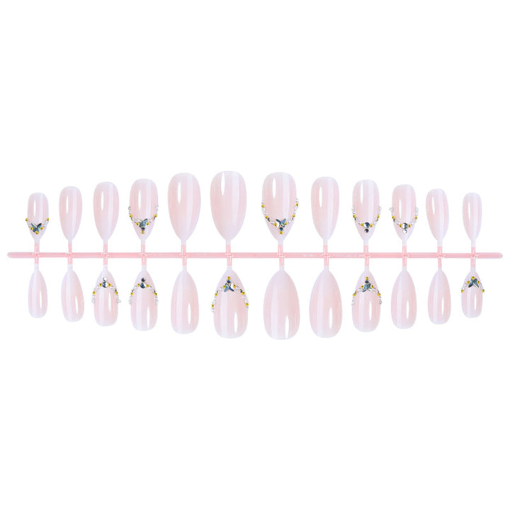 Premium Decorative Press-On Nail Set with Gem Accents Kalsten