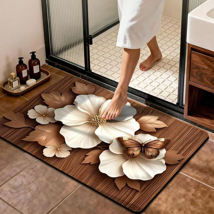 Premium Floral Design Bath Mat Kalsten