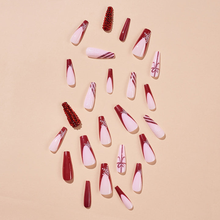 Elegant artificial nail set with bright green French tips Kalsten