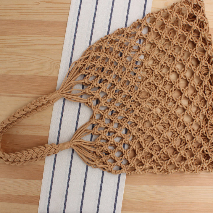 Handmade mesh tote bag with inner pouch Kalsten