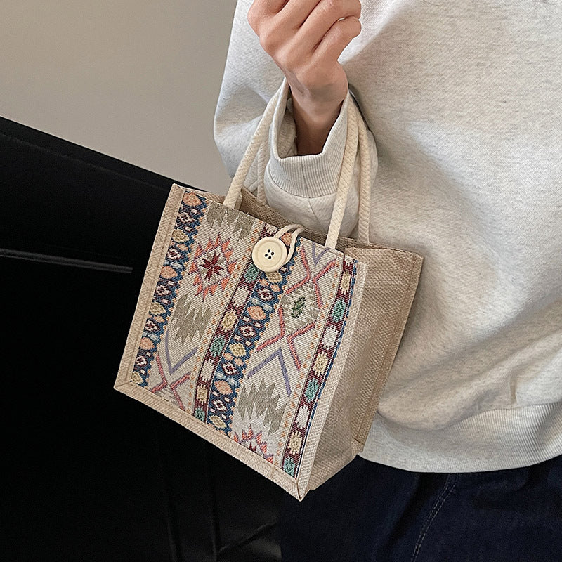 Bohemian Geometric Patterned Tote Bag