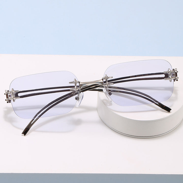 Fashionable metal sunglasses with rectangular frame Kalsten