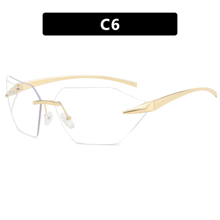 Women's geometric sunglasses with elegant metal frame and polarized lenses Kalsten