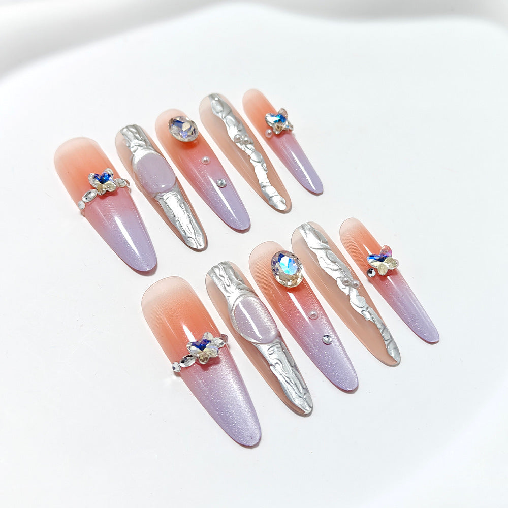 Elegant Nail Art with Rhinestone Accents Kalsten