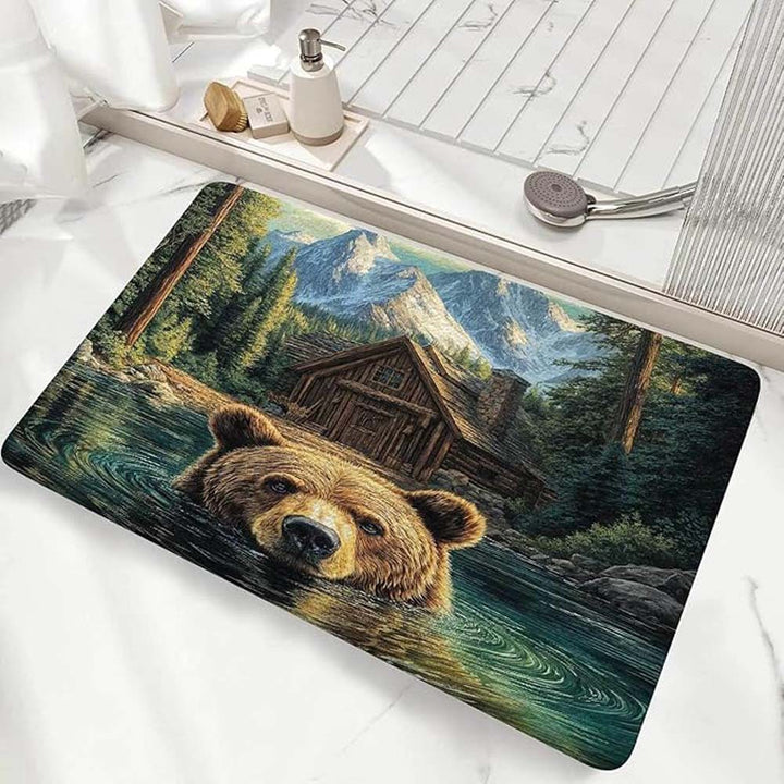 Floral Pattern Anti-Fatigue Bath Mat