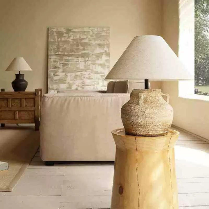 Rustic Pottery Table Lamp