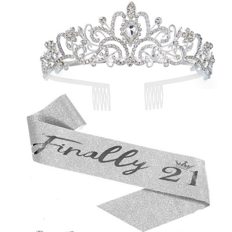 Women's Sparkling Crown with Radiant Rhinestone Embellishment Kalsten