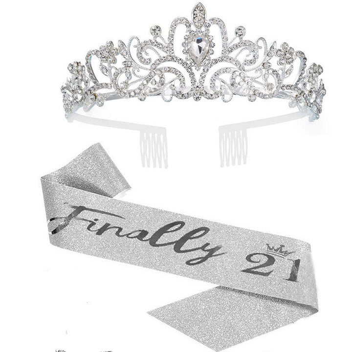 Women's Sparkling Crown with Radiant Rhinestone Embellishment Kalsten