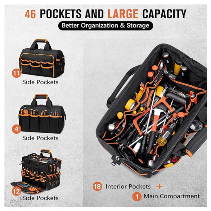 Tool bag with ergonomic design and versatile compartments Kalsten