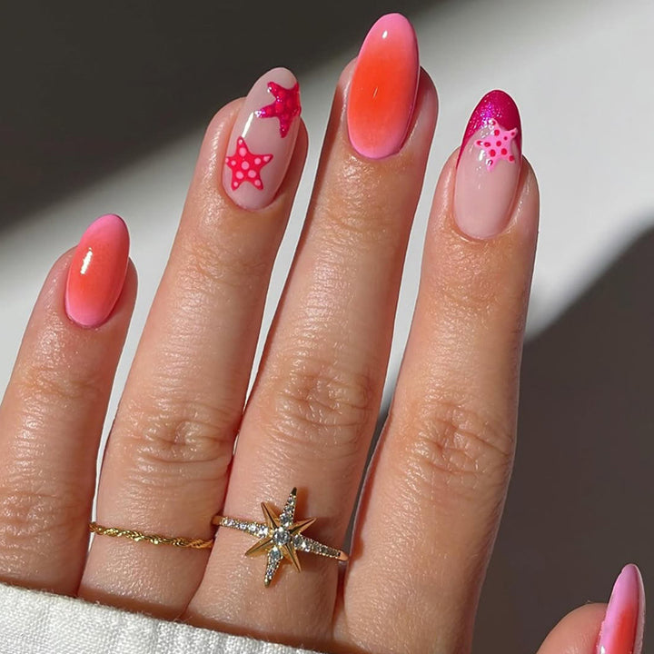 Seasonal Starfish Nail Art
