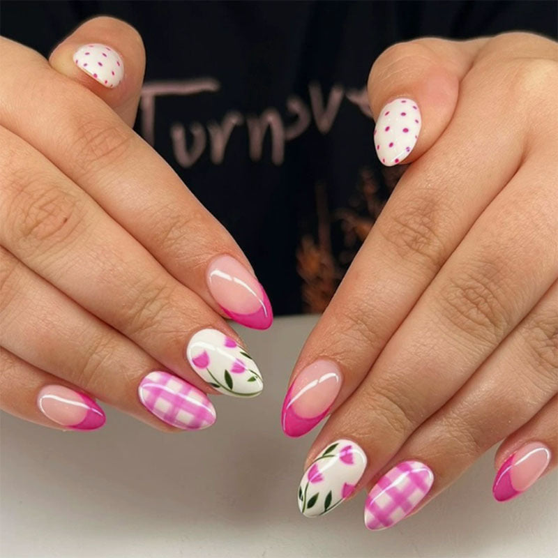Artistic Star and Polka Dot Press-On Nails