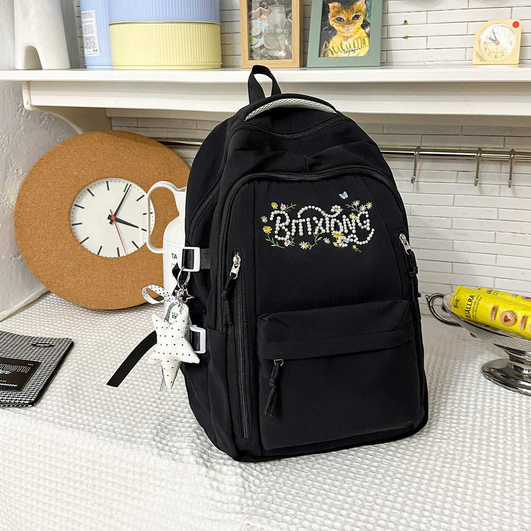 Embroidered Multi-Pocket Backpack Kalsten