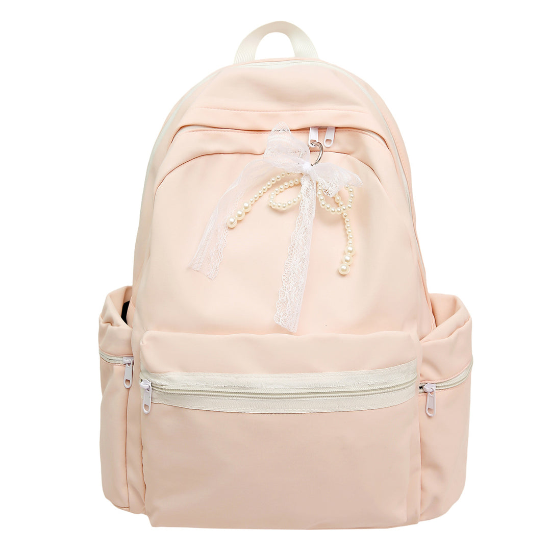 Elegant Backpack with Pearl and Lace Details Kalsten