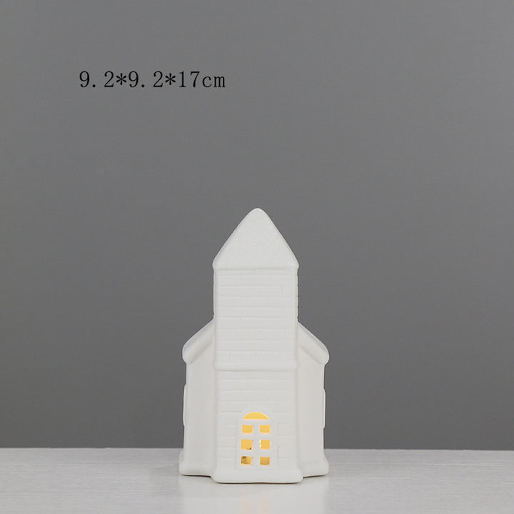 Ceramic House-Shaped Decorative Lantern Kalsten