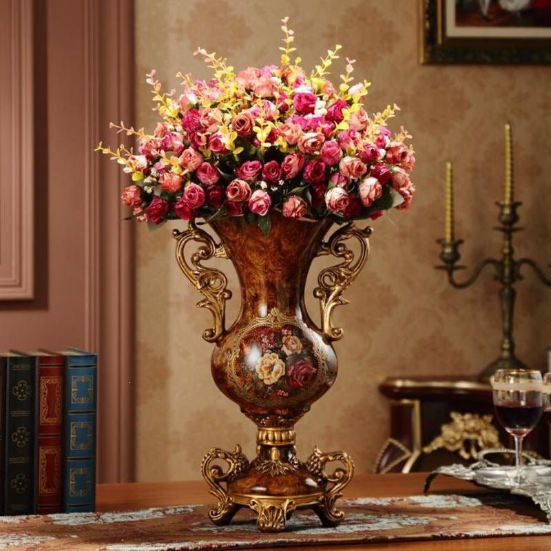 Ornate Floral Arrangement Vase