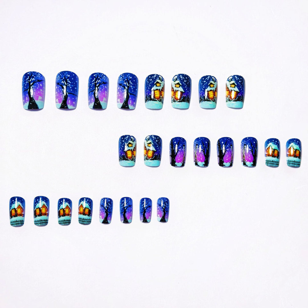 Artistic Winter Scene Nail Art Kalsten