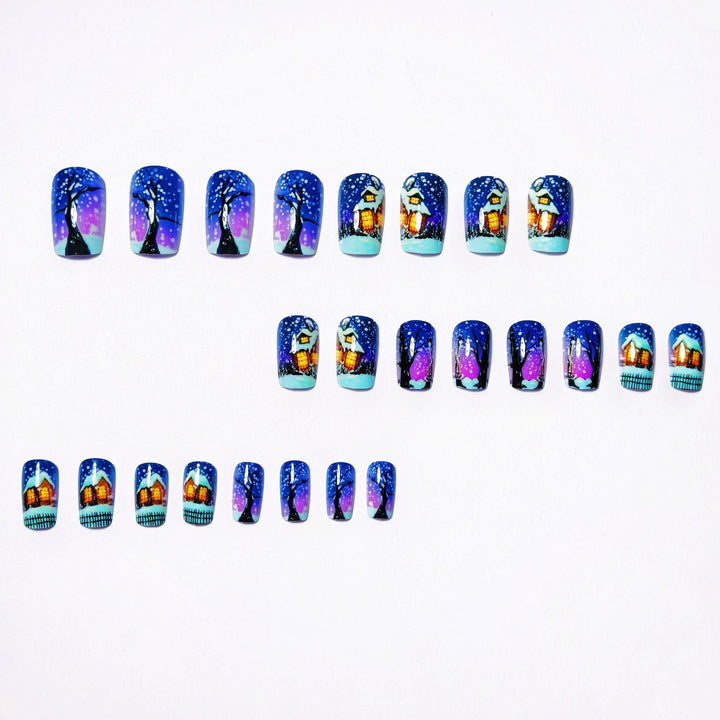 Artistic Winter Scene Nail Art Kalsten