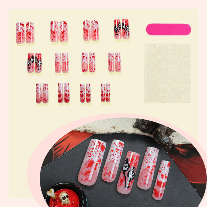 Acrylic Nail Set with Creative Bloody Splatter Design Kalsten