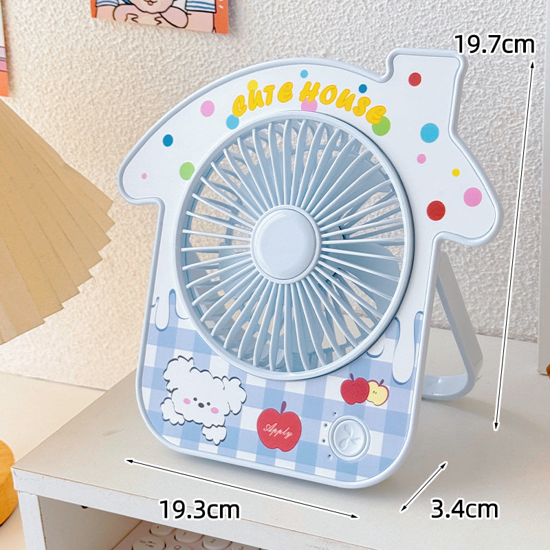 Ladies Portable Table Fan in Cute House Design Kalsten