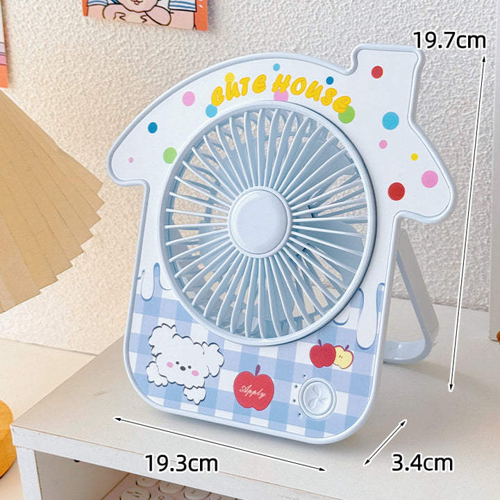 Ladies Portable Table Fan in Cute House Design Kalsten