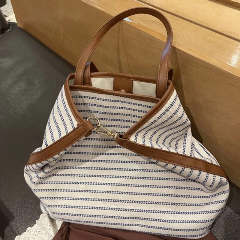 Striped Canvas Tote Bag Kalsten